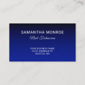 Carte De Visite Logo d'entreprise Noir Royal Blue Gradient (Dos)