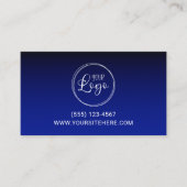 Carte De Visite Logo d'entreprise Noir Royal Blue Gradient (Devant)