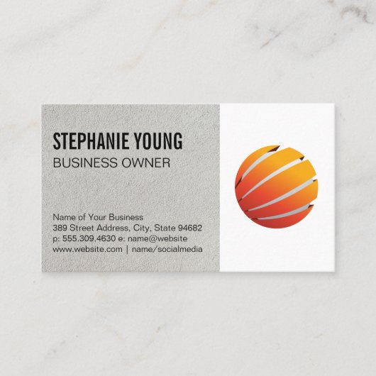 Carte De Visite Logo d'entreprise Orange Globe (Devant)