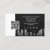 Carte De Visite Logo d'entreprise Parties scintillant noire Code Q (Dos)