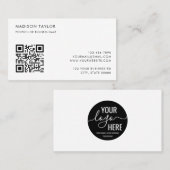 Carte De Visite Logo d'entreprise personnalisée de base Code QR mi (Devant / Derrière)