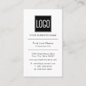 Carte De Visite Logo d'entreprise | Professionnel simple (Devant)