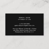 Carte De Visite Logo d'entreprise professionnelle moderne Noir, Co (Dos)