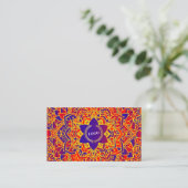 Carte De Visite Logo d'entreprise Purple Orange Mandala (Debout devant)