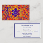 Carte De Visite Logo d'entreprise Purple Orange Mandala (Devant / Derrière)