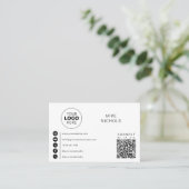 Carte De Visite Logo d'entreprise QR Code Connexion avec nous Mini (Debout devant)
