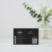 Carte De Visite Logo d'entreprise QR Code Connexion avec nous Mini (Debout devant)