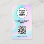 Carte De Visite Logo d'entreprise QR Code médias sociaux Holograph (Devant)