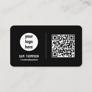 Carte De Visite Logo d'entreprise QR Code Moderne Minimaliste