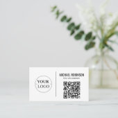 Carte De Visite Logo d'entreprise QR Code Moderne Professionnel (Debout devant)