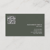 Carte De Visite Logo d'entreprise QR Code Professionnel Minimalist (Dos)
