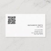 Carte De Visite Logo d'entreprise QR Code Professionnel Minimalist (Dos)