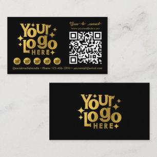 Carte De Visite Logo d'entreprise QR Code Scannable Social Media G