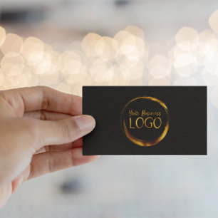 Carte De Visite Logo d'entreprise rond sur promo noir