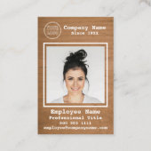 Carte De Visite Logo d'entreprise Rustic Light Bois Photo Employé (Devant)