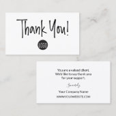 Carte De Visite Logo d'entreprise simple d'appréciation du client (Devant / Derrière)