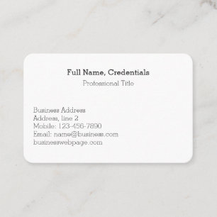 Carte De Visite Logo d'entreprise simple Formel noir blanc
