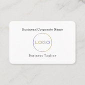 Carte De Visite Logo d'entreprise simple Formel noir blanc (Dos)