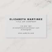 Carte De Visite Logo d'entreprise Simple Moderne Minimal Professio (Dos)