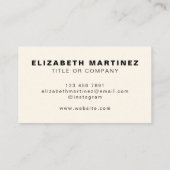 Carte De Visite Logo d'entreprise Simple Moderne Minimal Professio (Dos)