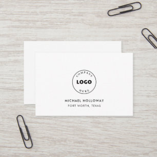 Carte De Visite Logo d'entreprise simple Noir moderne Blanc