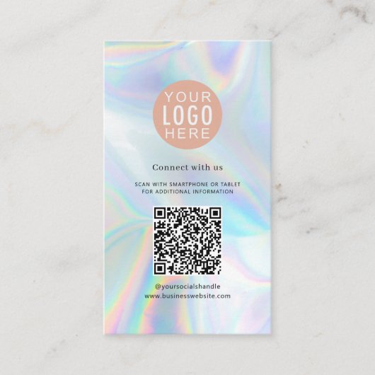 Carte De Visite Logo d'entreprise Typographie de code QR Holograph (Devant)