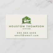 Carte De Visite Logo d'entretien de pelouse moderne Paysage profes (Dos)