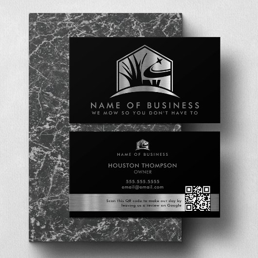 Carte De Visite Logo d'entretien de pelouse moderne Service d'amén