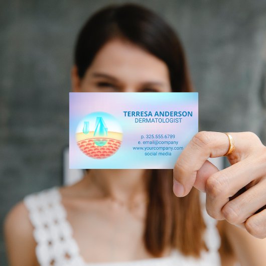 Carte De Visite Logo Dermatologue Hydratation de la peau