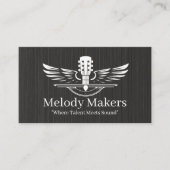 Carte De Visite Logo des ailes de guitare | Musique (Devant)
