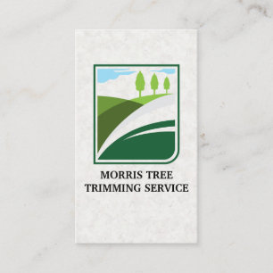Carte De Visite Logo des arbres du paysage verdoyant