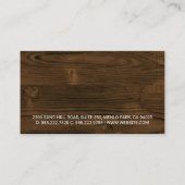 Carte De Visite Logo des bâtiments | Arrière - plan de bois (Dos)