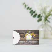 Carte De Visite Logo des bâtiments de construction | Outils | Bois (Debout devant)