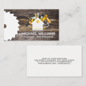 Carte De Visite Logo des bâtiments de construction | Outils | Bois (Devant / Derrière)