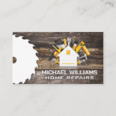 Carte De Visite Logo des bâtiments de construction | Outils | Bois (Devant)