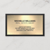 Carte De Visite Logo des bâtiments | Or | Fibre de carbone (Dos)