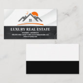 Carte De Visite Logo des biens immobiliers | Marbre noir (Devant / Derrière)