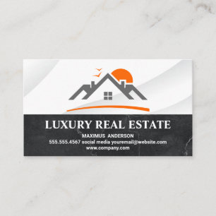 Carte De Visite Logo des biens immobiliers Marbre noir