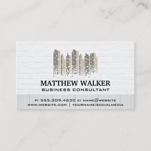 Carte De Visite Logo des biens immobiliers | Mur en briques (Devant)