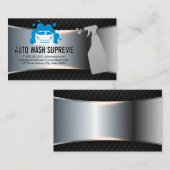 Carte De Visite Logo des bulles automatiques | Bouteille de lavage (Devant / Derrière)