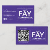 Carte De Visite Logo des candidats politiques Code QR Médias socia (Devant / Derrière)