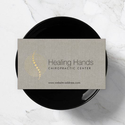Carte De Visite Logo des cercles d'or Abstraits de chiropratique s