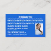 Carte De Visite Logo des chercheurs d'emploi, Curriculum Vitae (Dos)