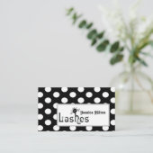Carte De Visite Logo des cils de chat pois professionnels (Debout devant)