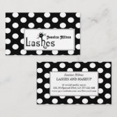 Carte De Visite Logo des cils de chat pois professionnels (Devant / Derrière)