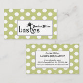 Carte De Visite Logo des cils de chat pois professionnels (Devant / Derrière)