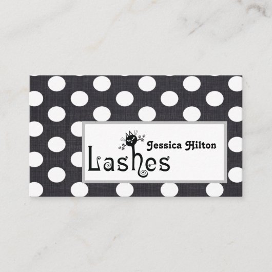 Carte De Visite Logo des cils de chat pois professionnels (Devant)