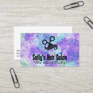 Carte De Visite Logo des ciseaux à cheveux Artiste coloré