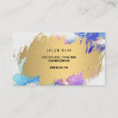 Carte De Visite Logo des ciseaux à cheveux | Or brossé | Aquarelle (Dos)