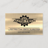 Carte De Visite Logo des clés Auto Tech | Métal or (Devant)